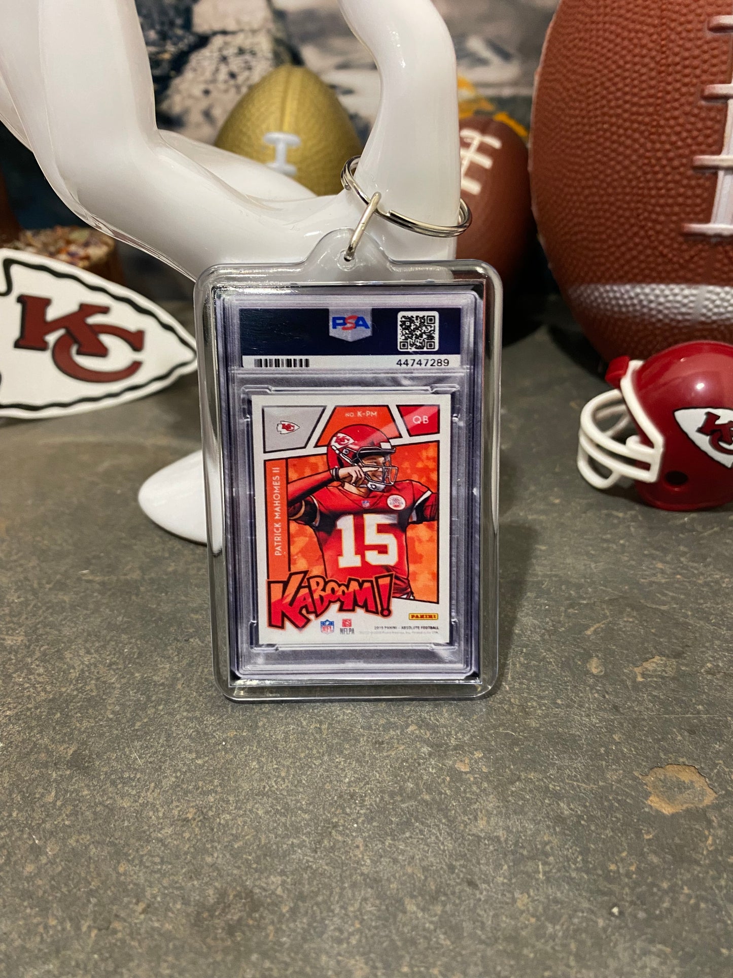 2019 Panini Patrick Mahomes Kaboom PSA Slab Keychain