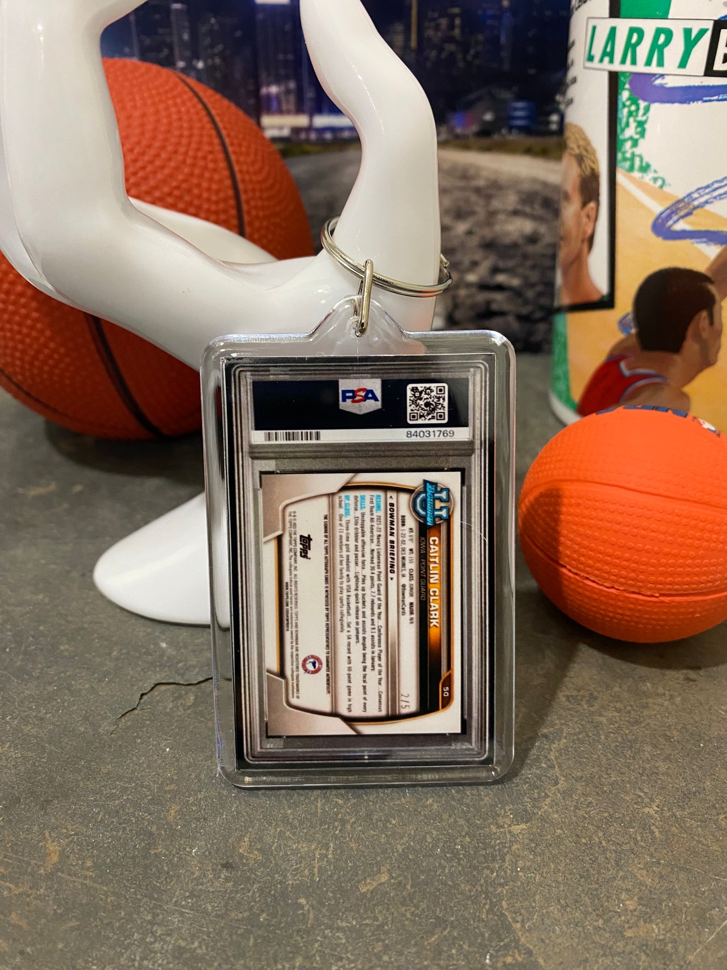 2022 Bowman U. Caitlin Clark PSA Slab Keychain