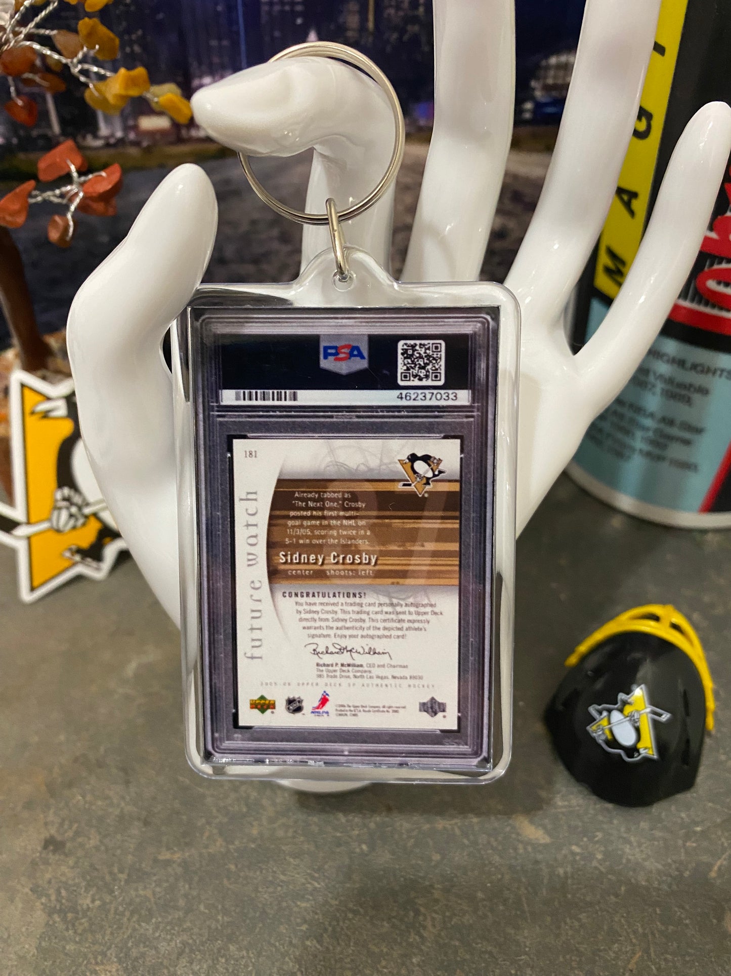 2005 SP Sidney Crosby Future Watch PSA Slab Keychain