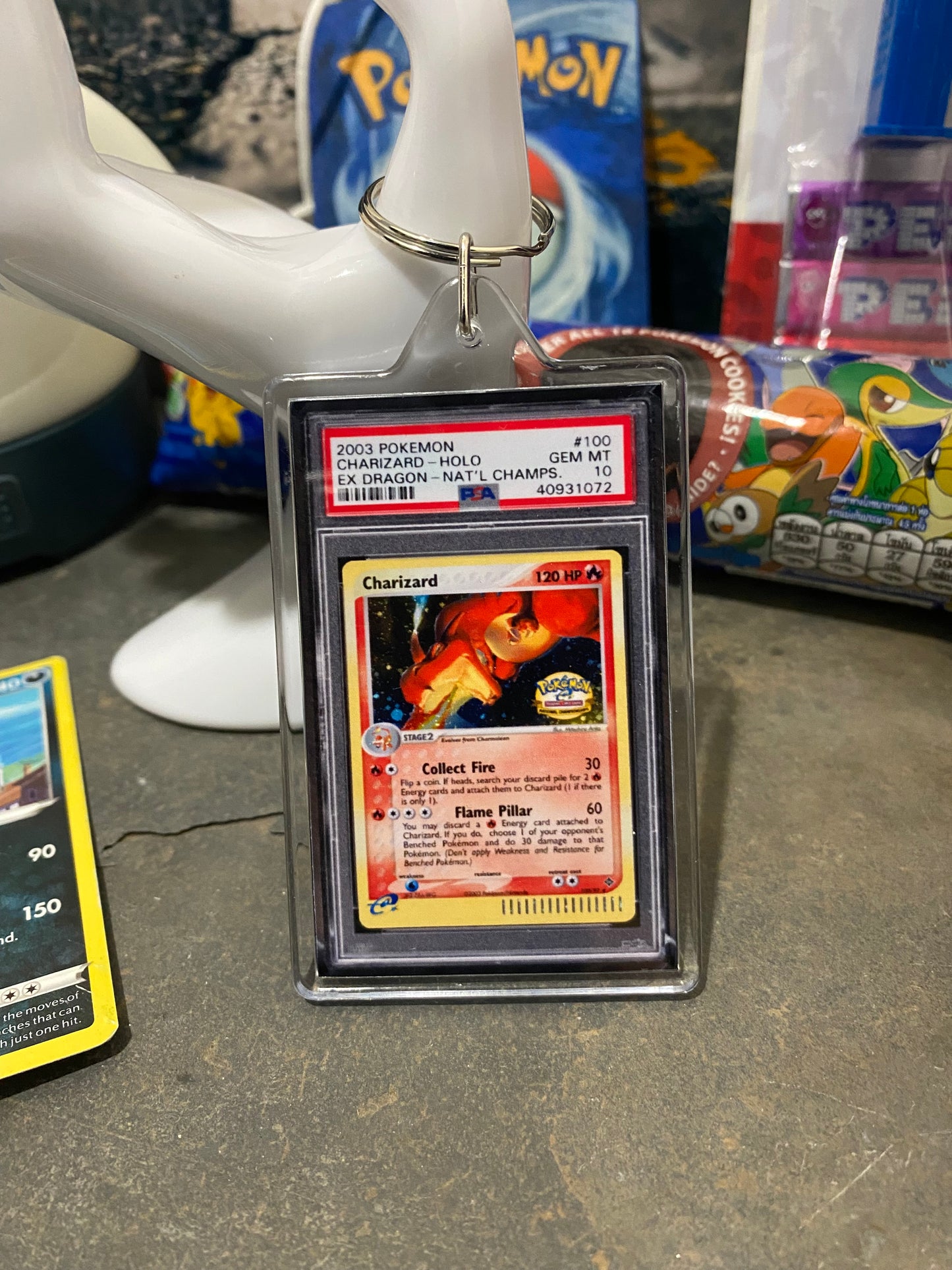 2000 Pokémon Japanese Charizard PSA Slab Keychain