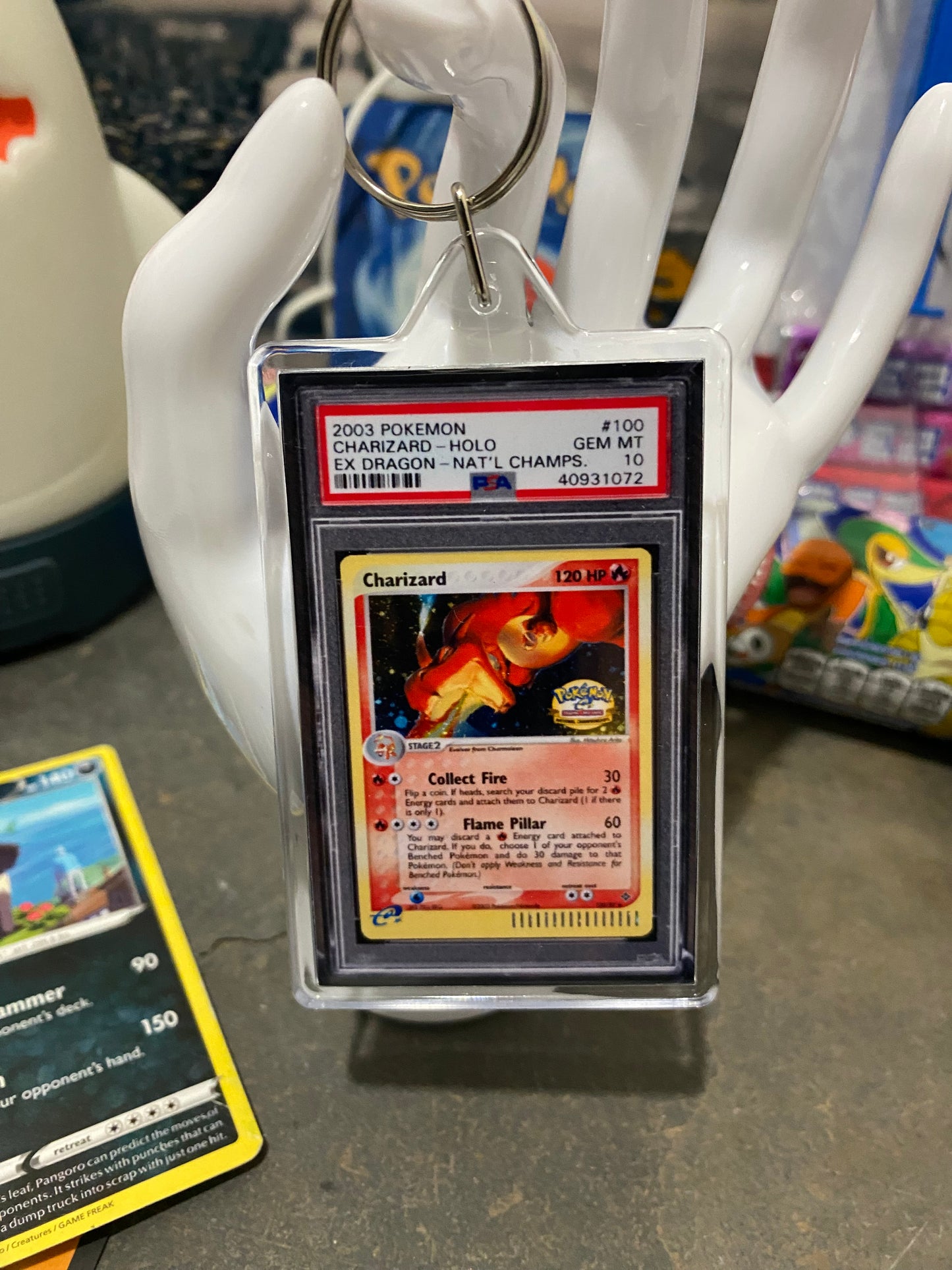 2000 Pokémon Japanese Charizard PSA Slab Keychain