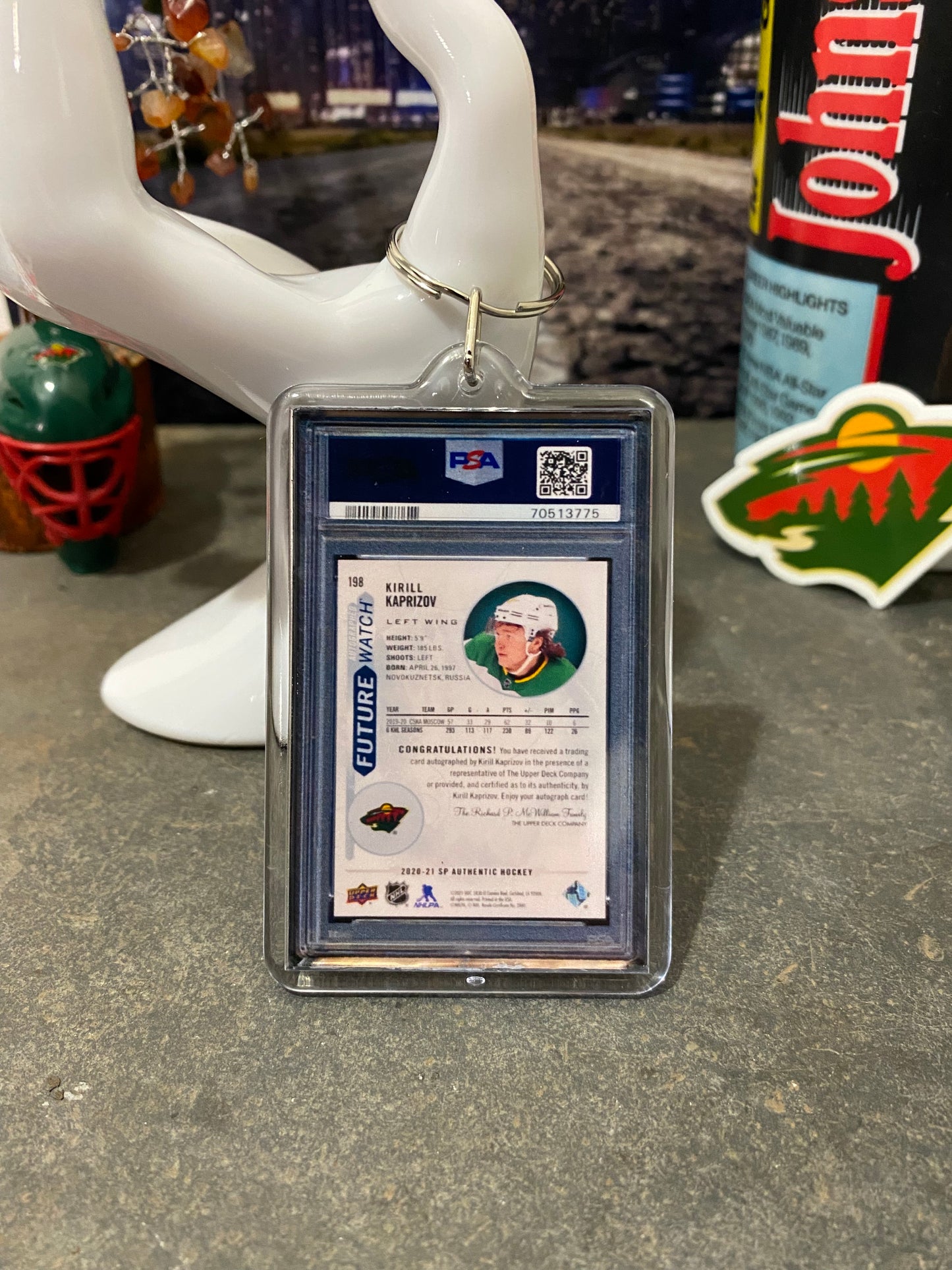 2020 SP Kirill Kaprizov PSA Slab Keychain