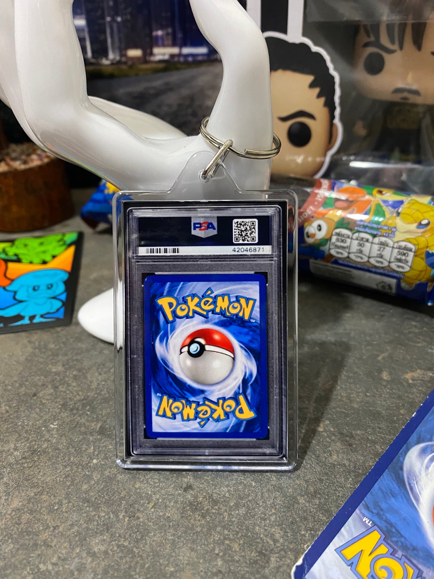 2002 Pokémon Charizard Reverse Foil PSA Slab Keychain