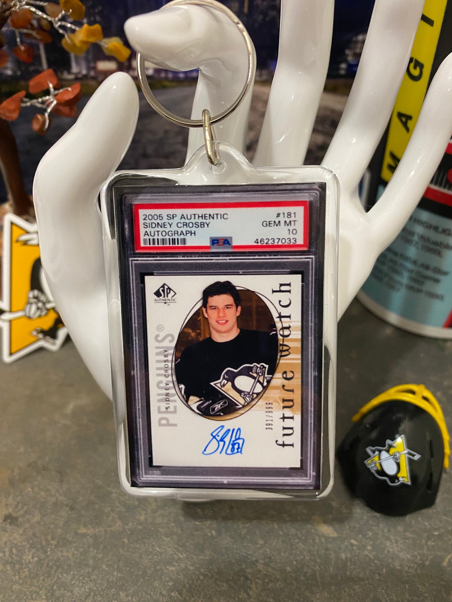 2005 SP Sidney Crosby Future Watch PSA Slab Keychain