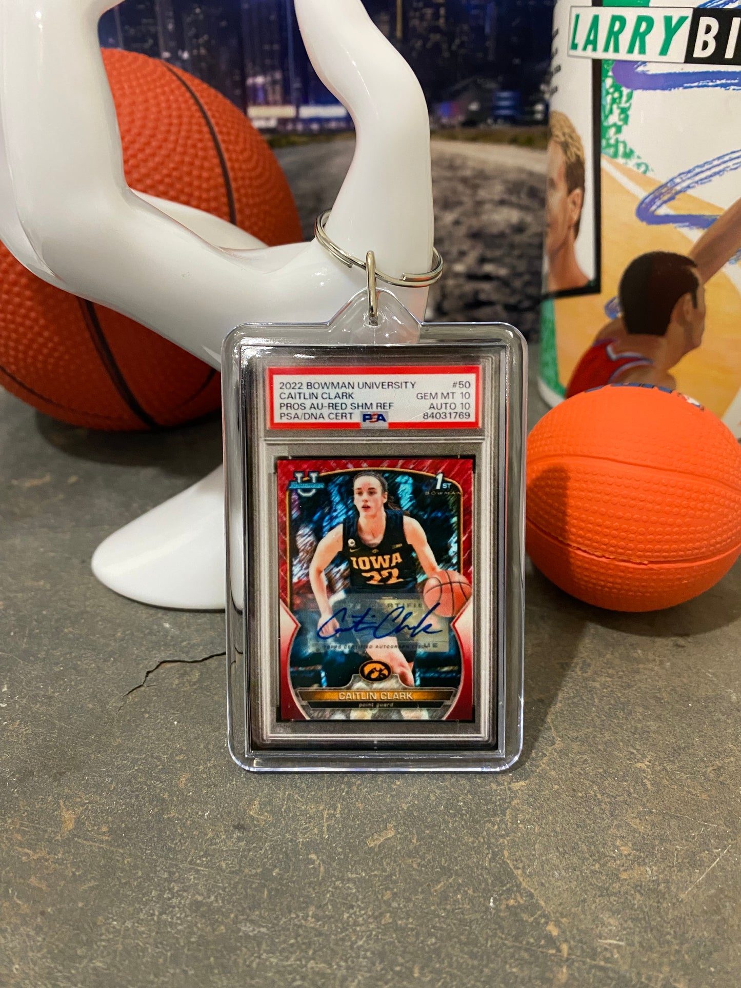 2022 Bowman U. Caitlin Clark PSA Slab Keychain