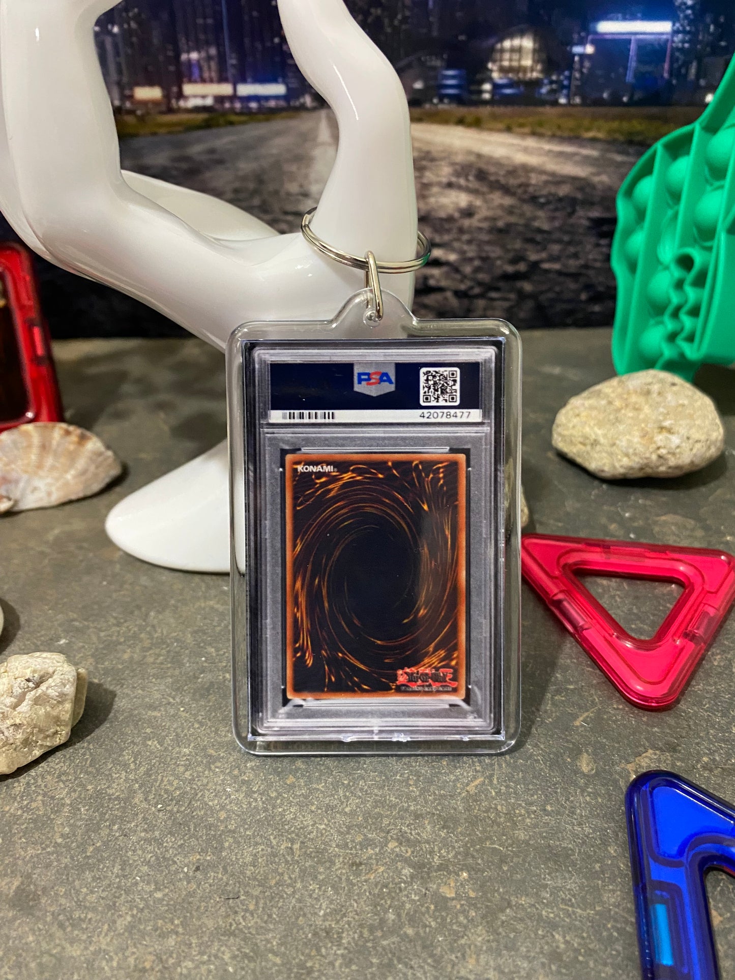 2002 Yu-Gi-Oh! Blue Eyes White Dragon PSA Slab Keychain