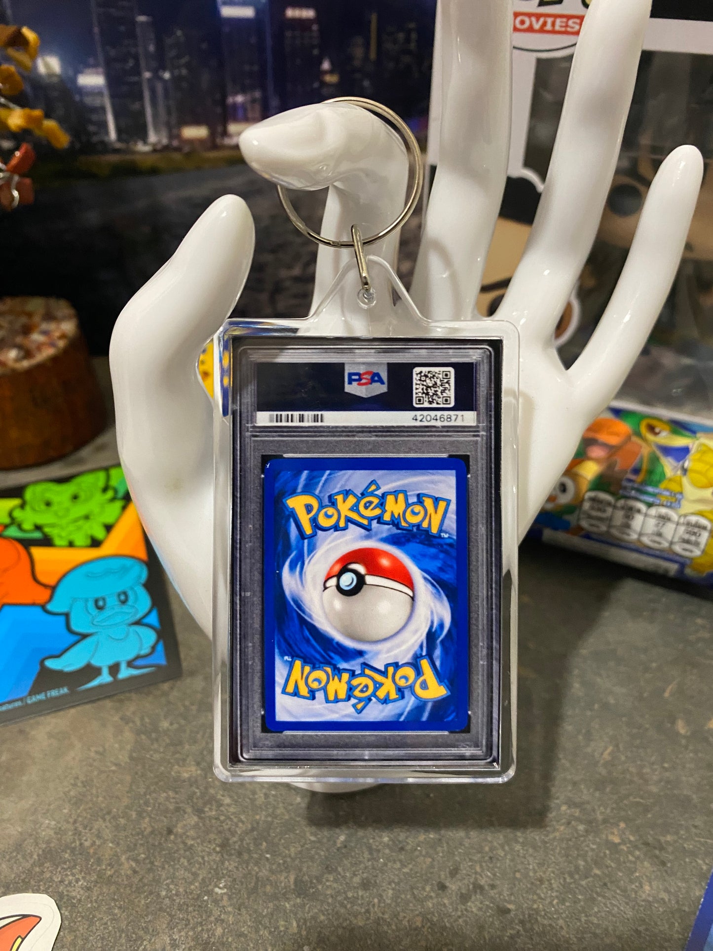 2002 Pokémon Charizard Reverse Foil PSA Slab Keychain