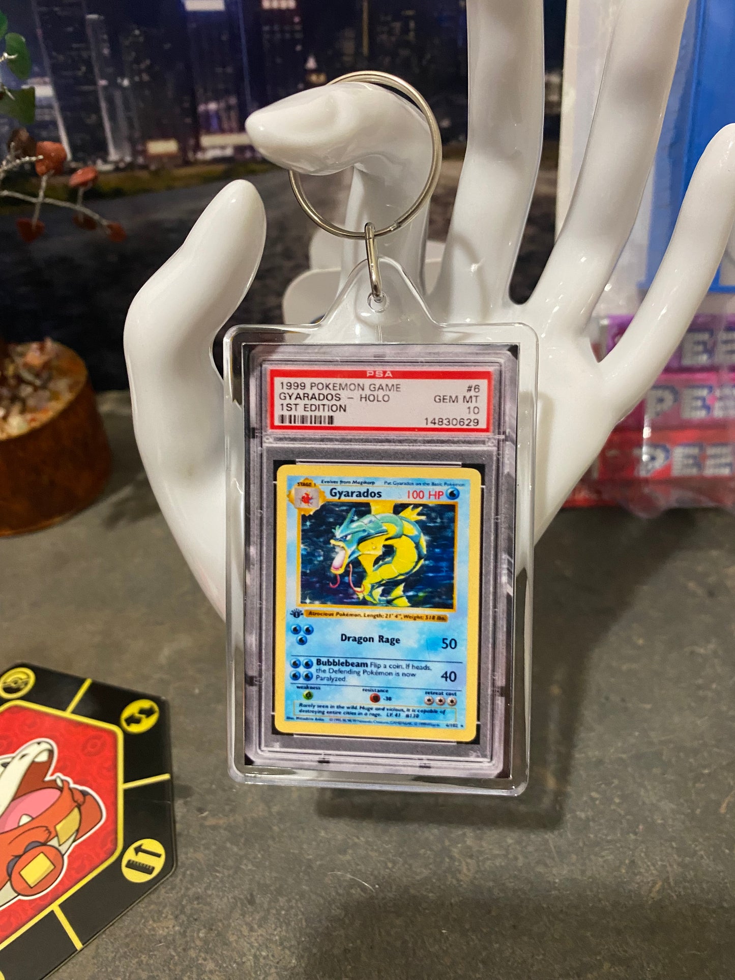 1999 Pokémon Gyarados Holo PSA Slab Keychain
