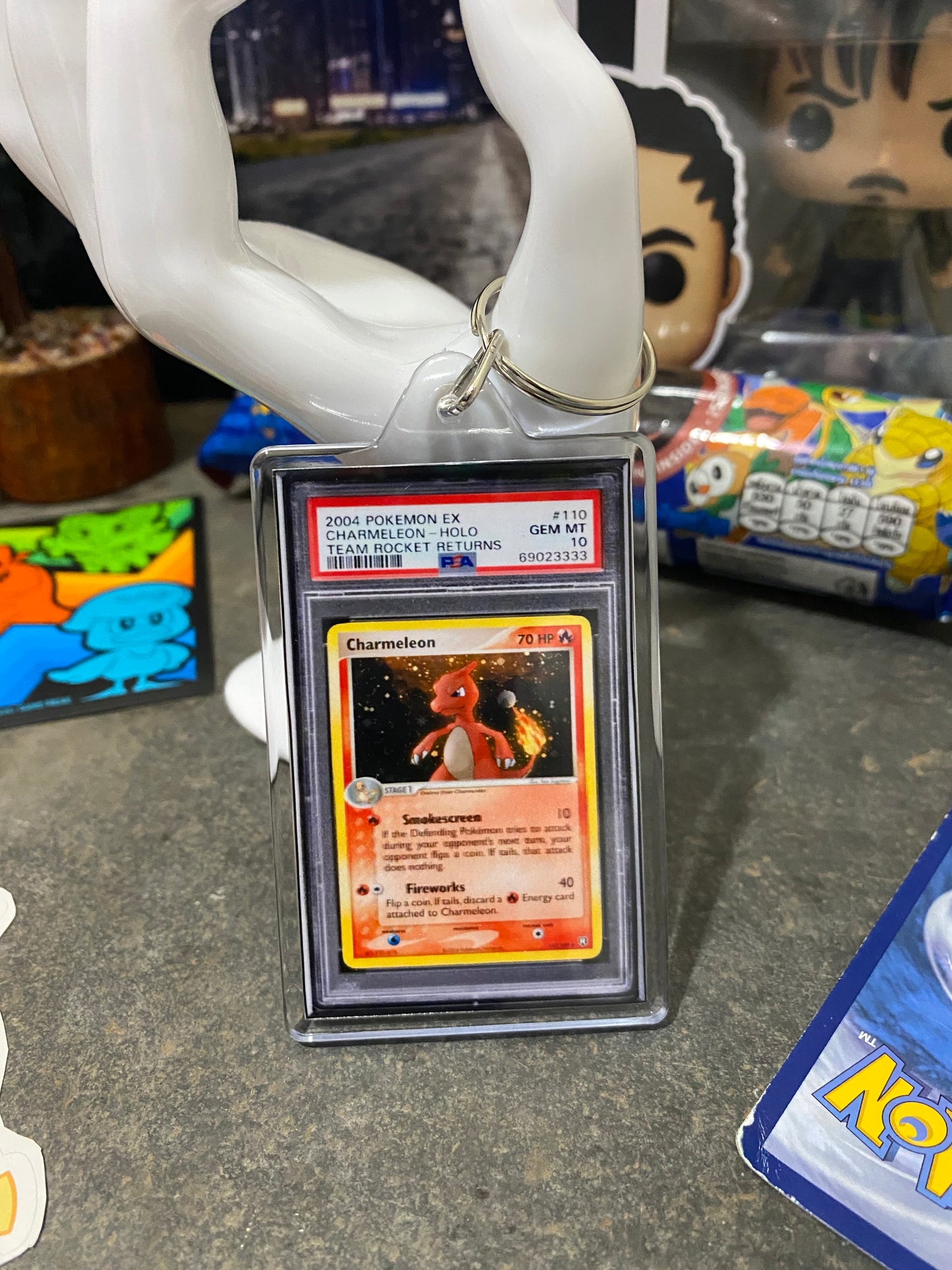 2004 Pokémon Ex Charmeleon PSA Slab Keychain