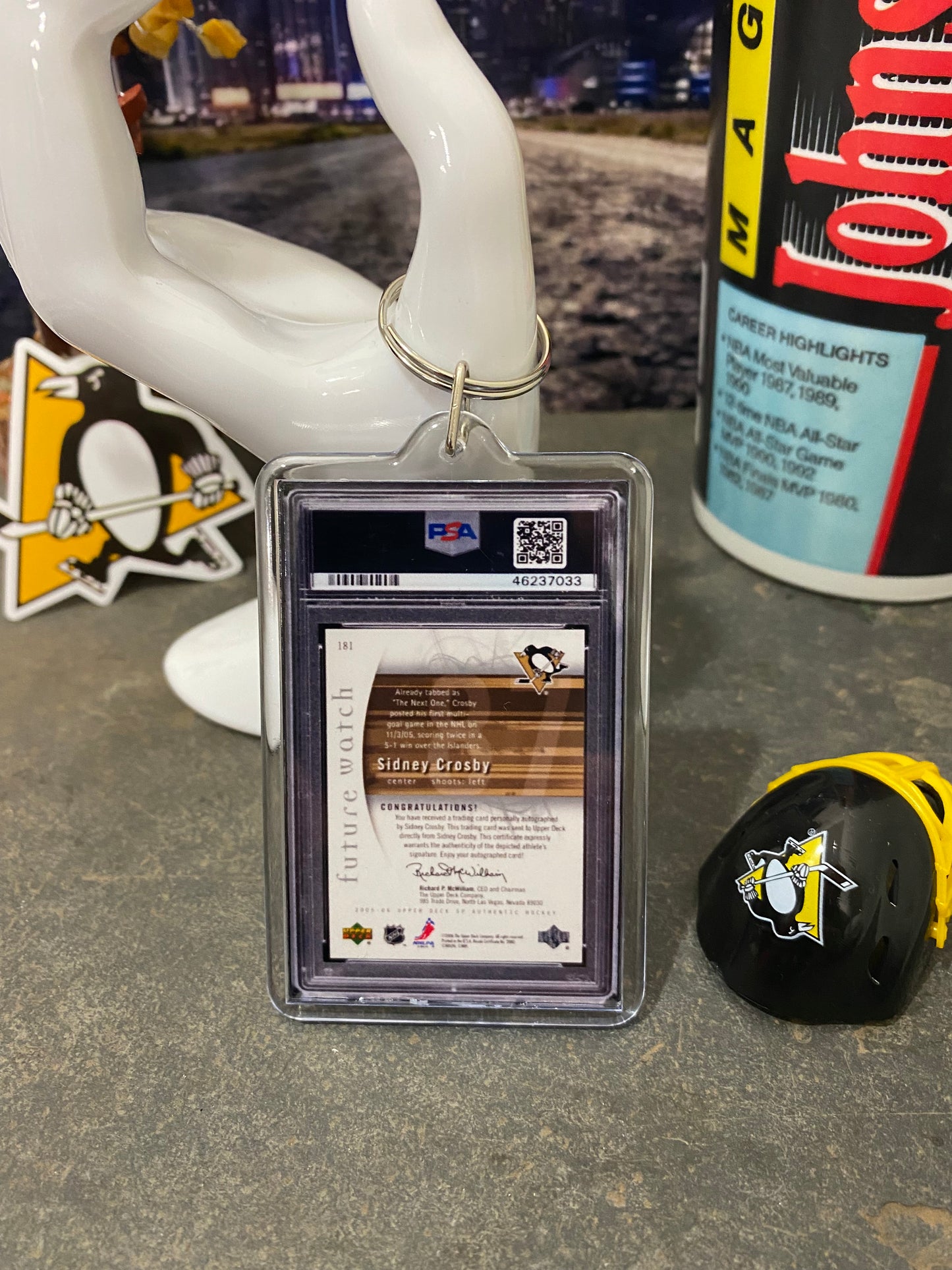 2005 SP Sidney Crosby Future Watch PSA Slab Keychain