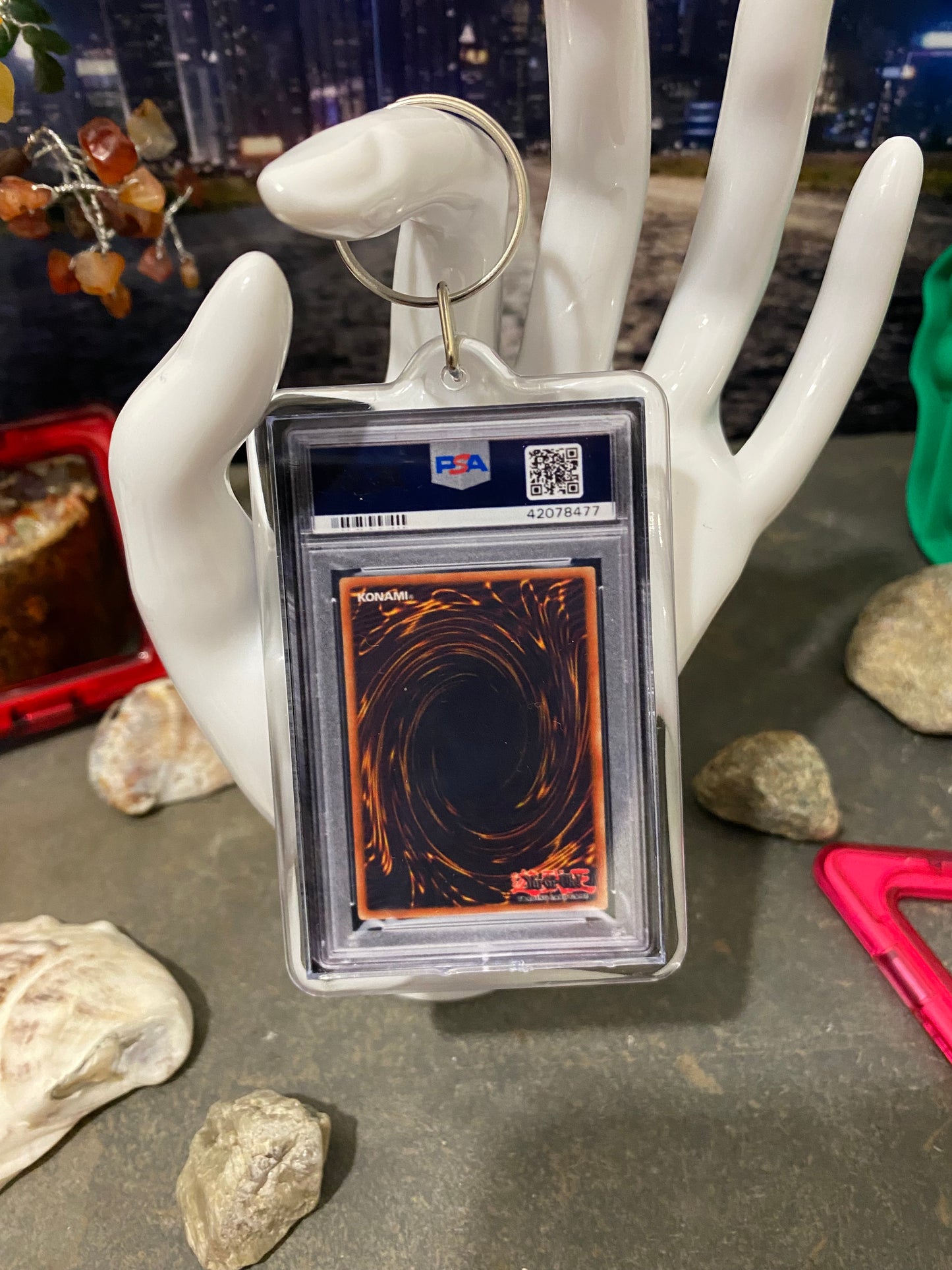 2002 Yu-Gi-Oh! Blue Eyes White Dragon PSA Slab Keychain