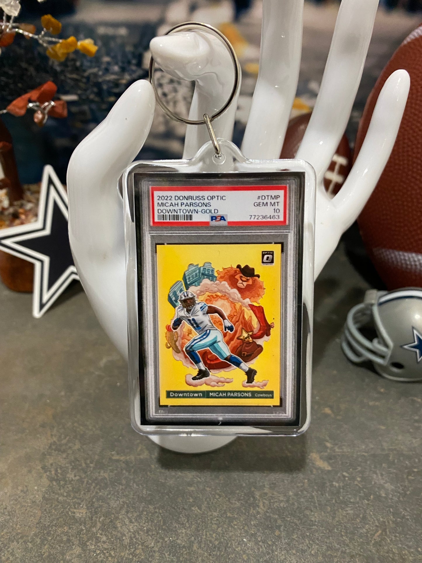 2022 Donruss Optic Micah Parsons Downtown PSA Slab Keychain