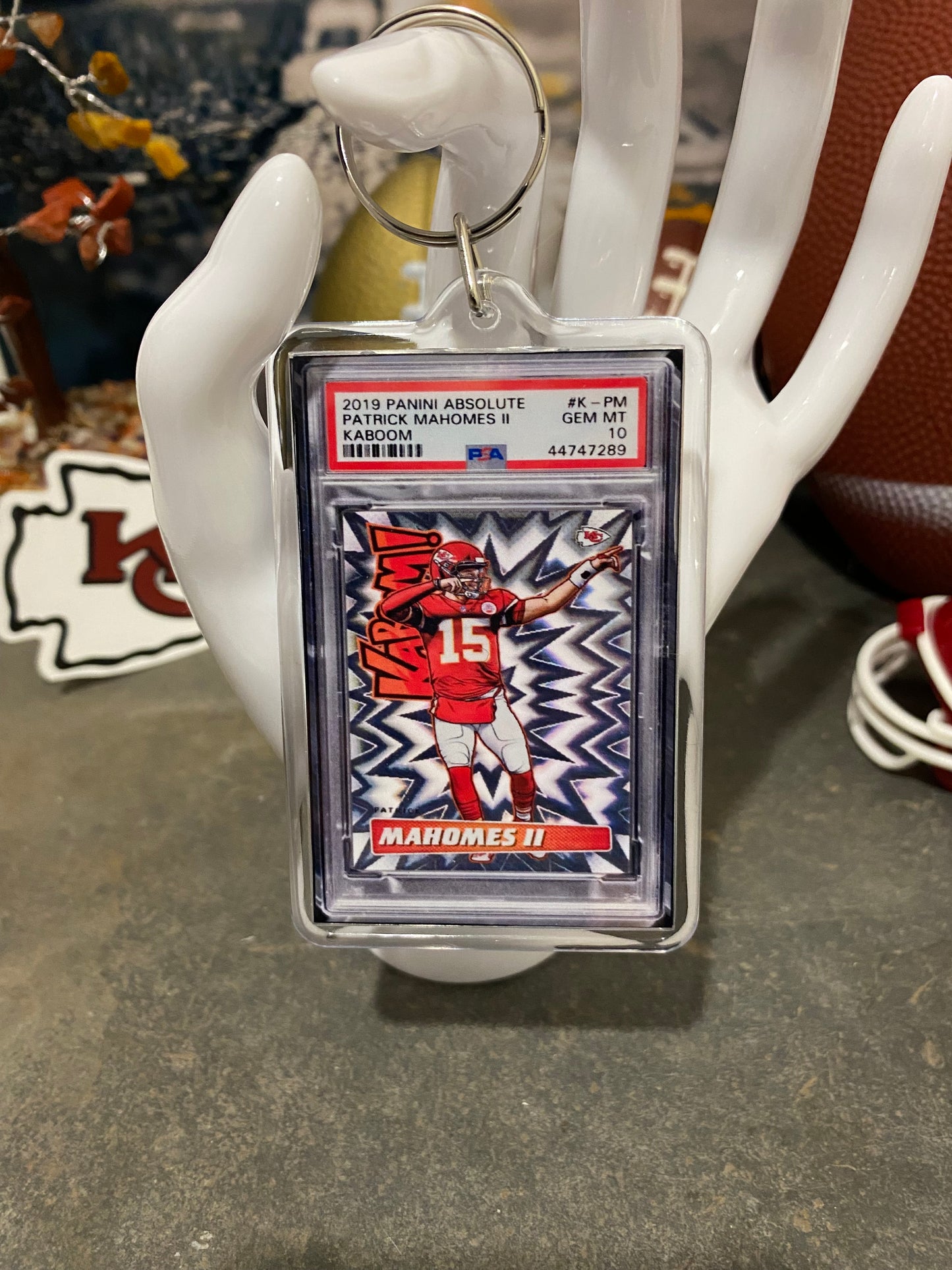 2019 Panini Patrick Mahomes Kaboom PSA Slab Keychain