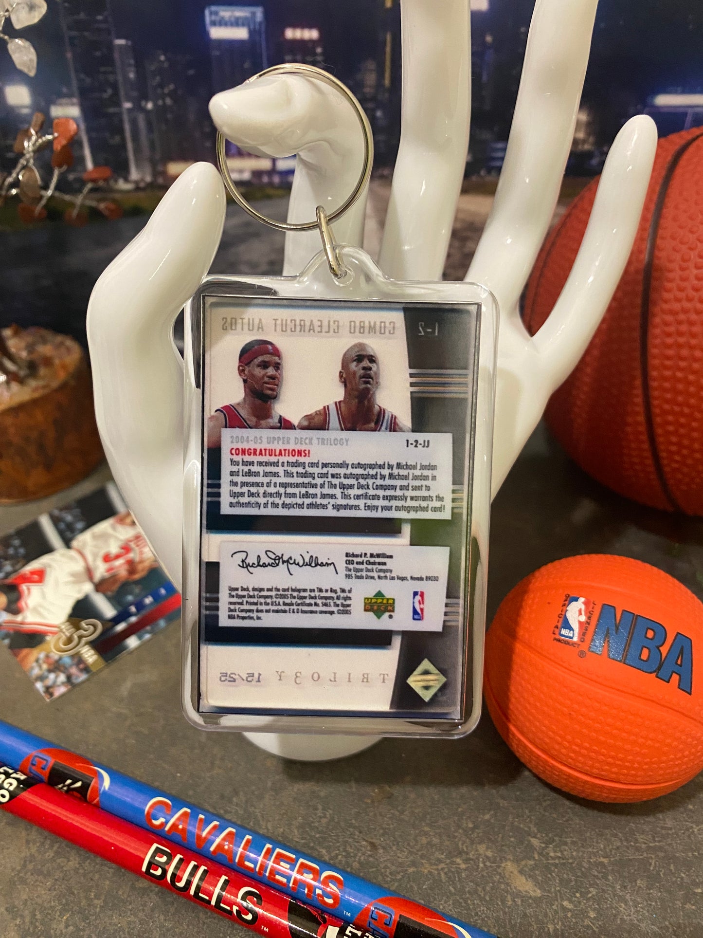 2004 UD Trilogy Jordan and James Combo Keychain