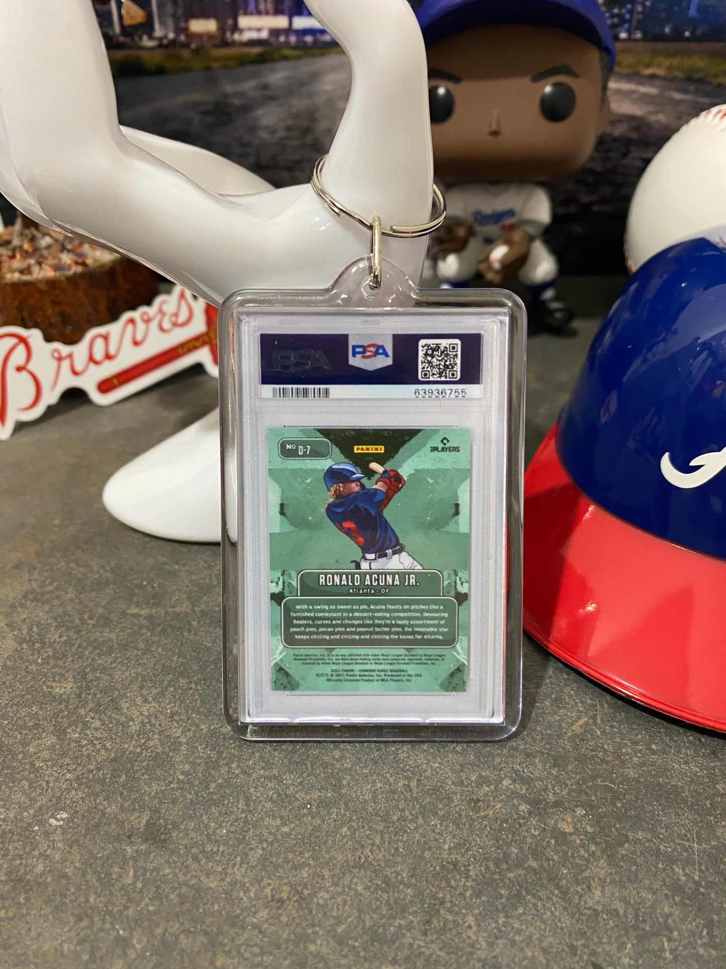 2021 Ronald Acuna Downtown Topps PSA Slab Keychain
