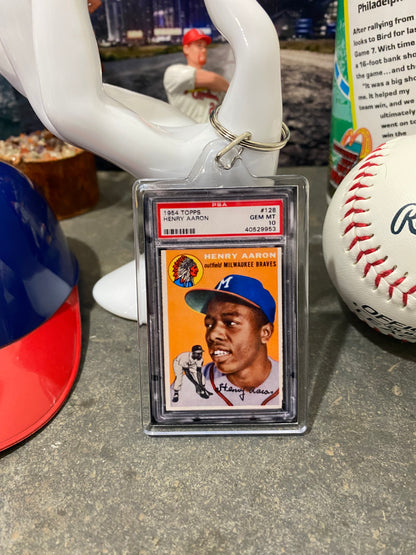 1954 Topps Henry Aaron PSA Slab Keychain