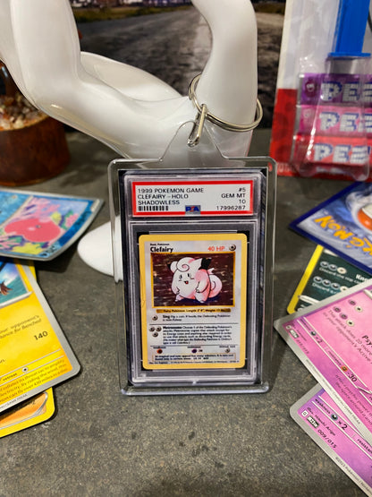 1999 Pokémon Clefairy Holo PSA Slab Keychain