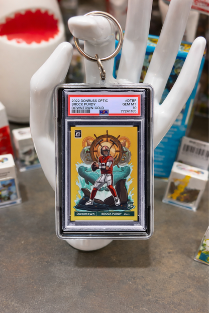 2022 Donruss Brock Purdy Downtown (Gold) PSA Slab Keychain