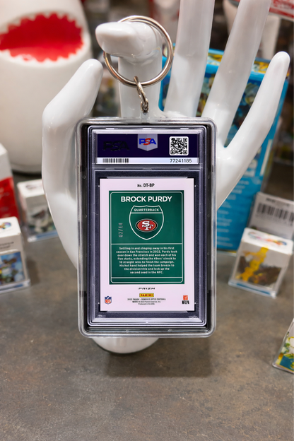 2022 Donruss Brock Purdy Downtown (Gold) PSA Slab Keychain