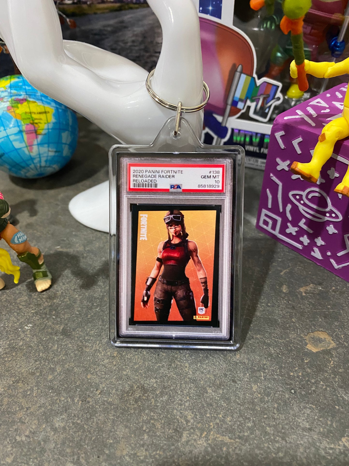 2020 Fortnite Renegade Raider PSA Slab Keychain