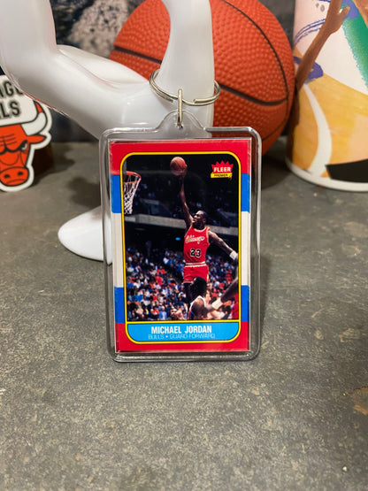 1986 Fleer Michael Jordan Rookie Slab Keychain