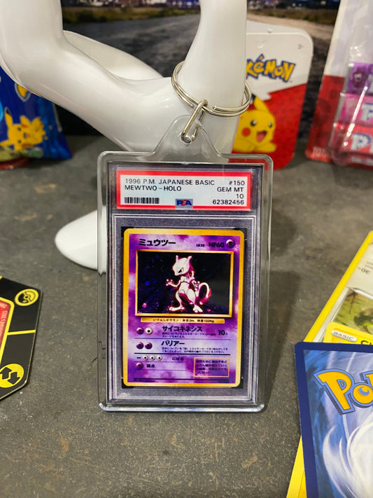 1996 Pokémon Japanese Mewtwo PSA Slab Keychain