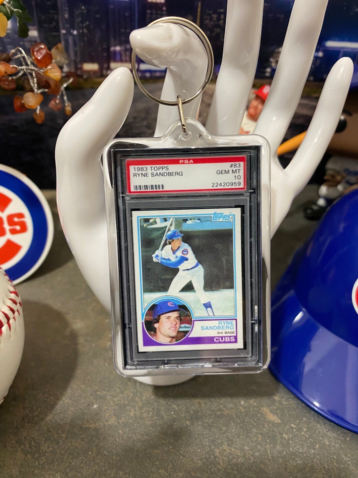 1983 Topps Ryne Sandberg Jr. PSA Slab Keychain