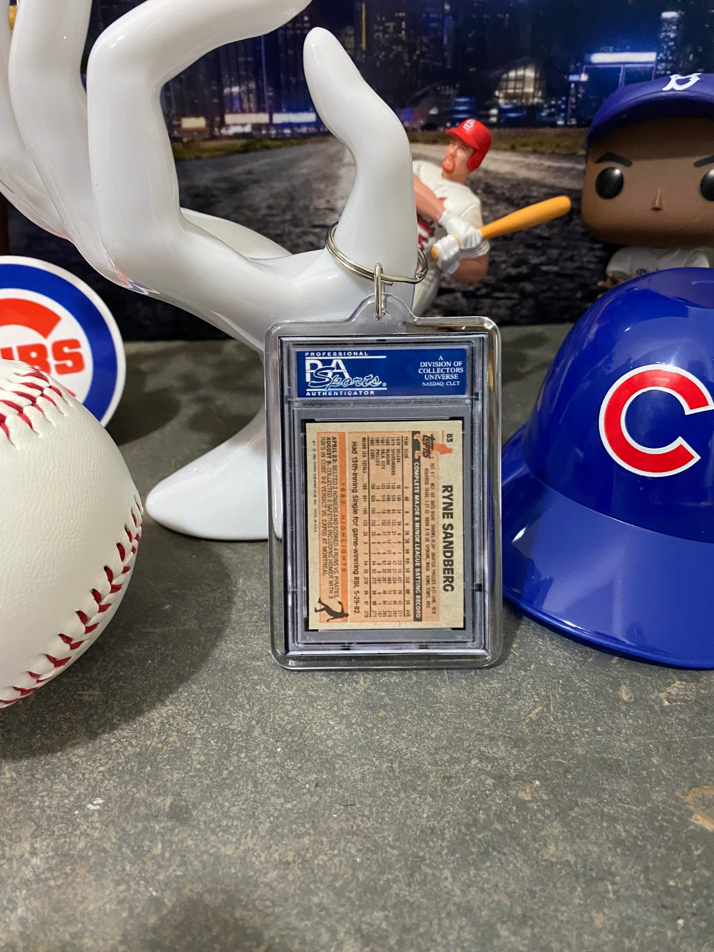 1983 Topps Ryne Sandberg Jr. PSA Slab Keychain