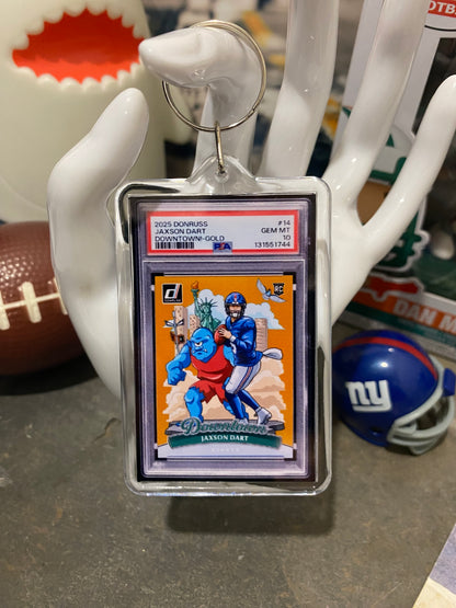2025 Donruss Jaxson Dart Downtown (Gold) PSA Slab Keychain