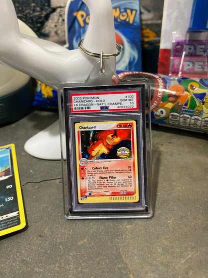 2000 Pokémon Japanese Charizard PSA Slab Keychain