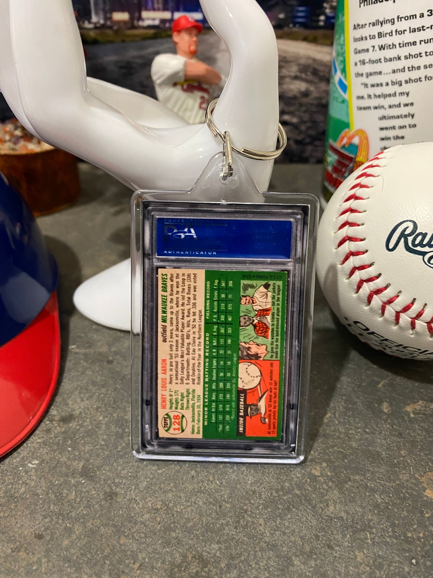 1954 Topps Henry Aaron PSA Slab Keychain