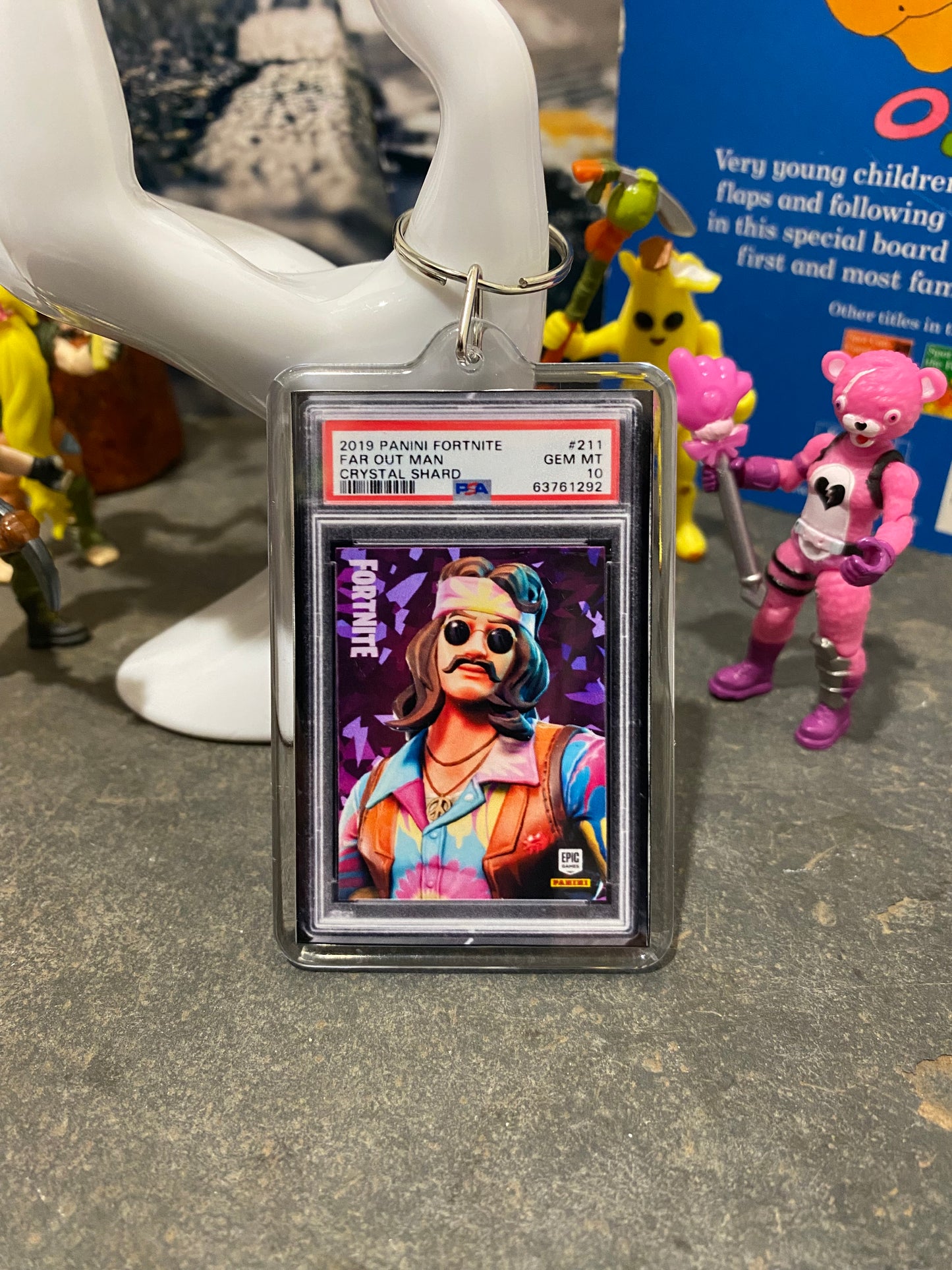 2019 Fortnite Far Out Man PSA Slab Keychain