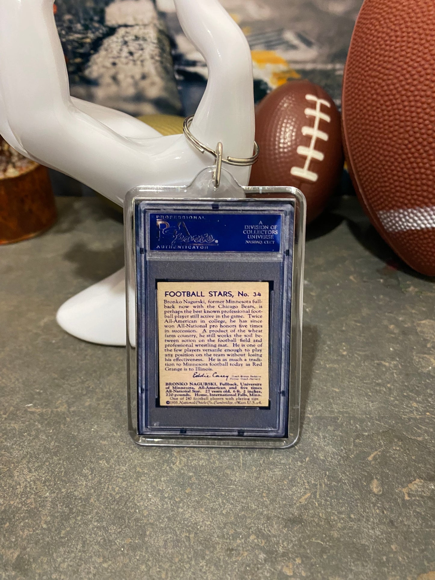 1935 National Chicle Bronko Nagurski PSA Keychain