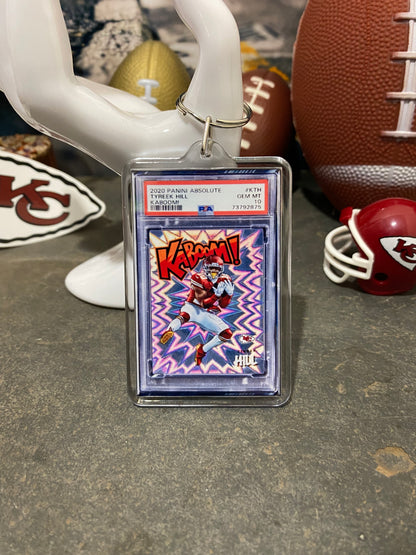 2020 Panini Tyreek Hill Kaboom! (PURPLE) PSA Slab Keychain