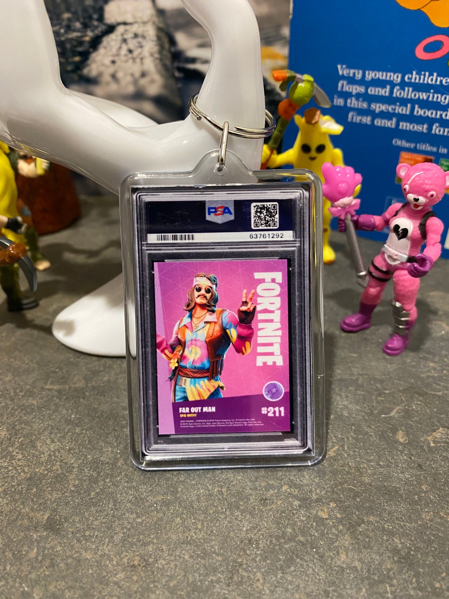 2019 Fortnite Far Out Man PSA Slab Keychain