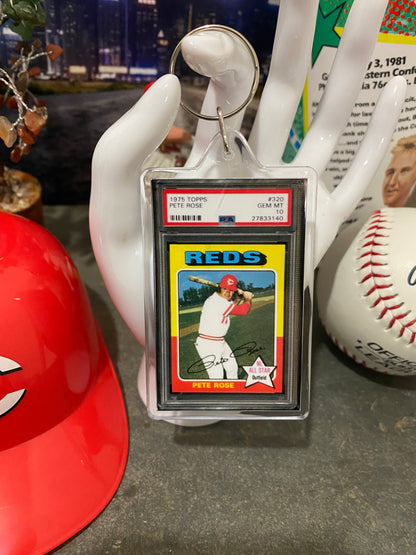 1975 Topps Pete Rose PSA Slab Keychain