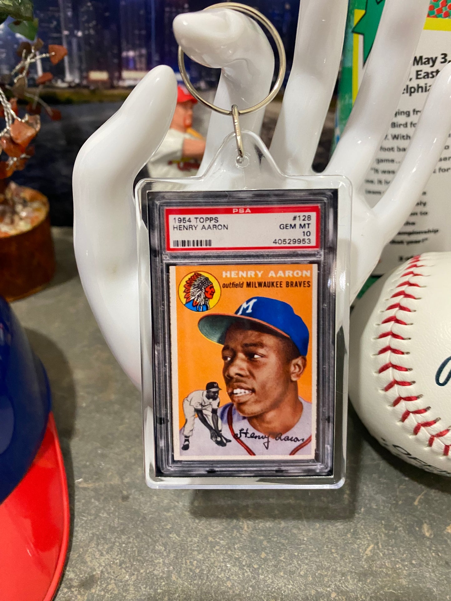 1954 Topps Henry Aaron PSA Slab Keychain