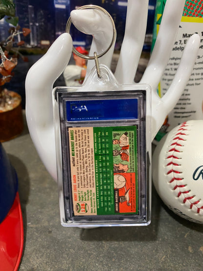 1954 Topps Henry Aaron PSA Slab Keychain