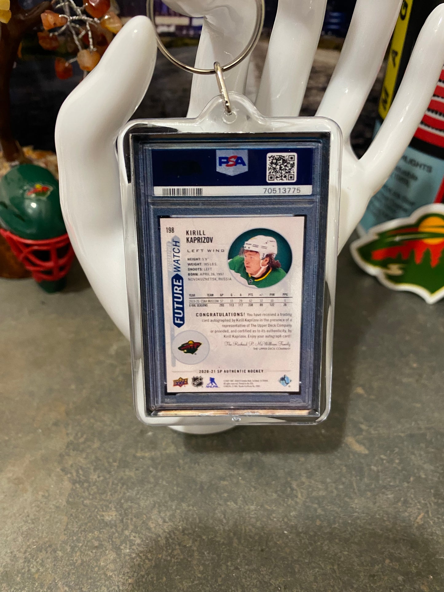 2020 SP Kirill Kaprizov PSA Slab Keychain