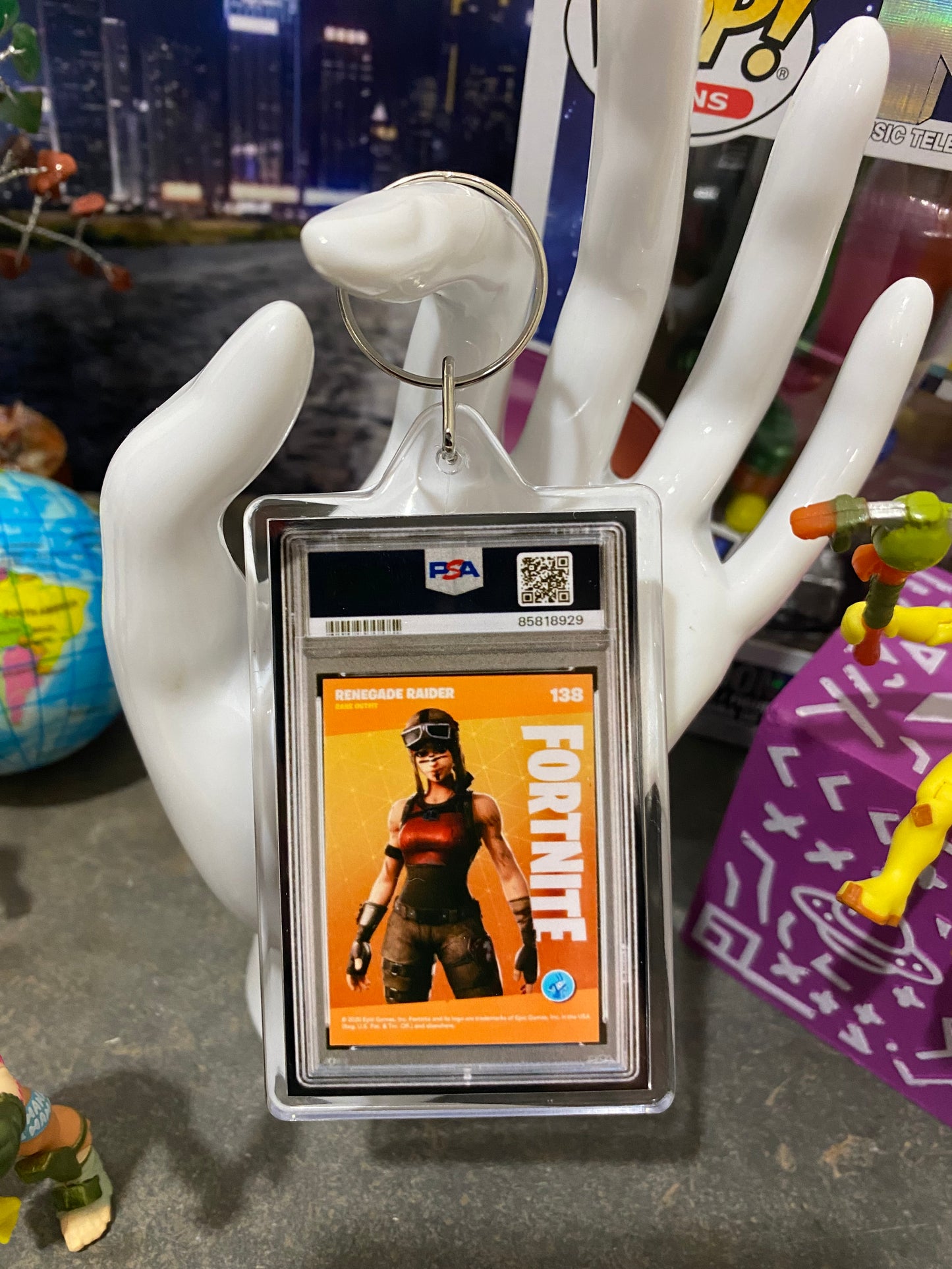 2020 Fortnite Renegade Raider PSA Slab Keychain