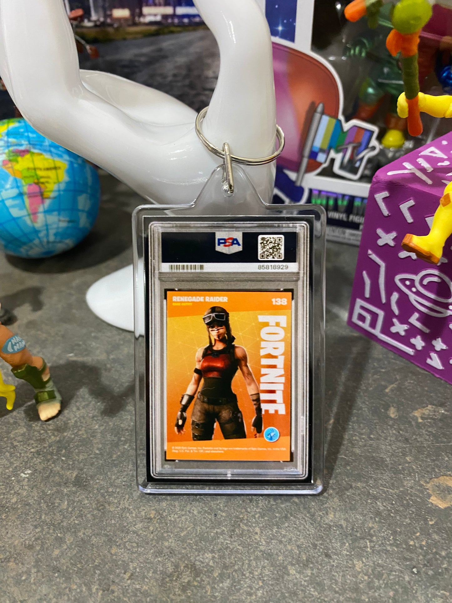 2020 Fortnite Renegade Raider PSA Slab Keychain