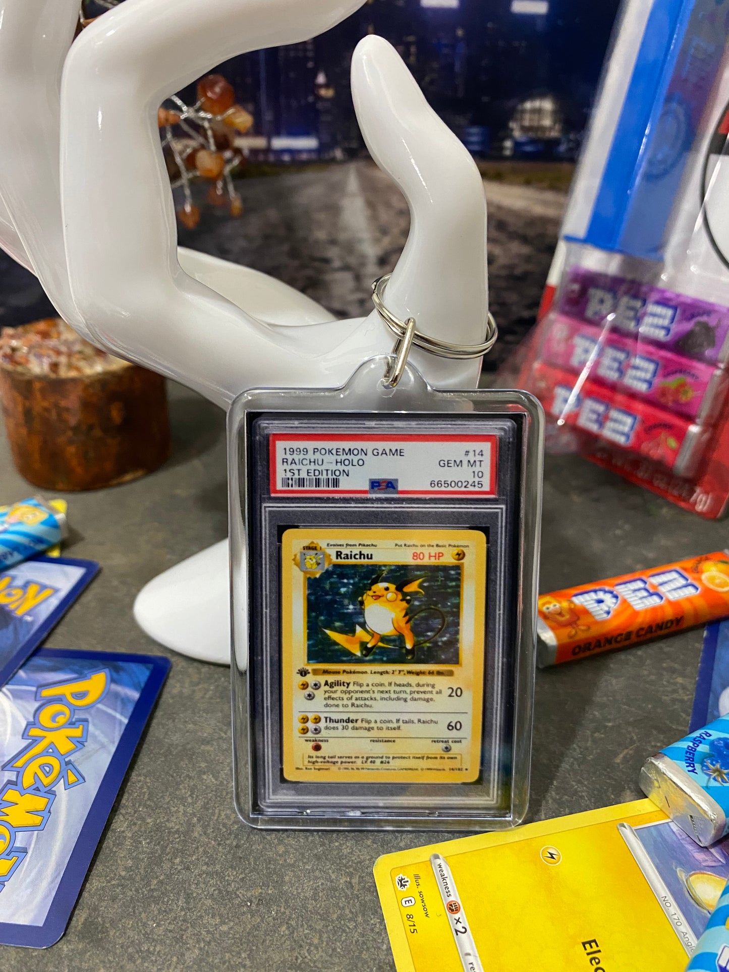 1999 Pokémon Raichu PSA Slab Keychain