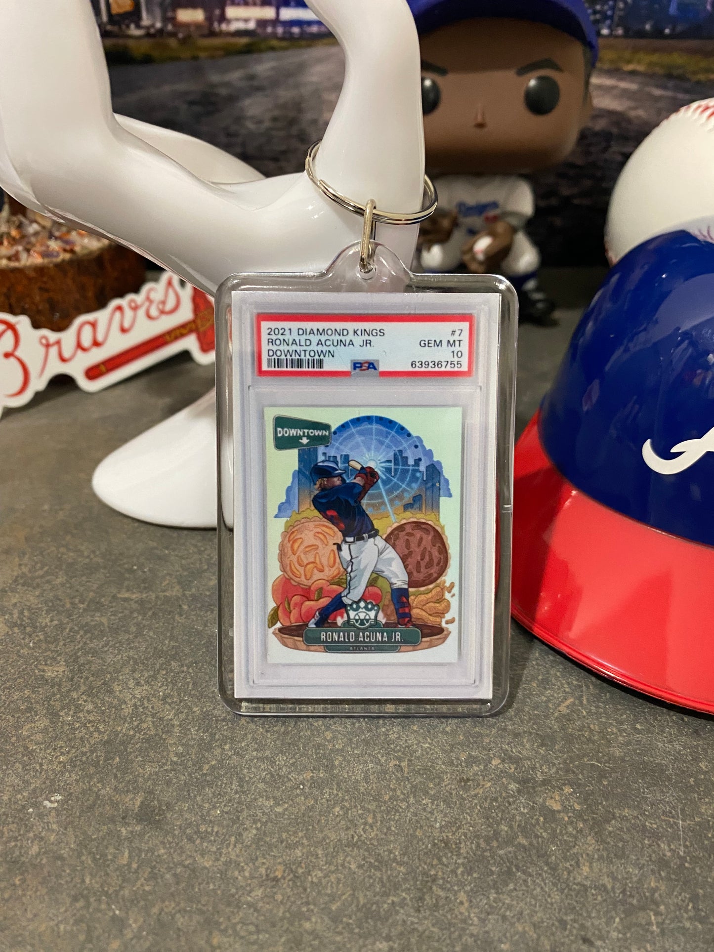 2021 Ronald Acuna Downtown Topps PSA Slab Keychain