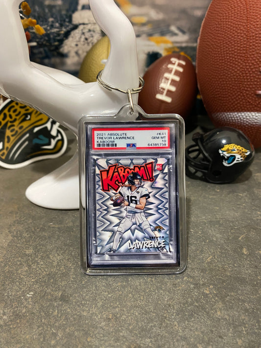 2021 Panini Absolute Trevor Lawrence Kaboom! PSA Slab Keychain