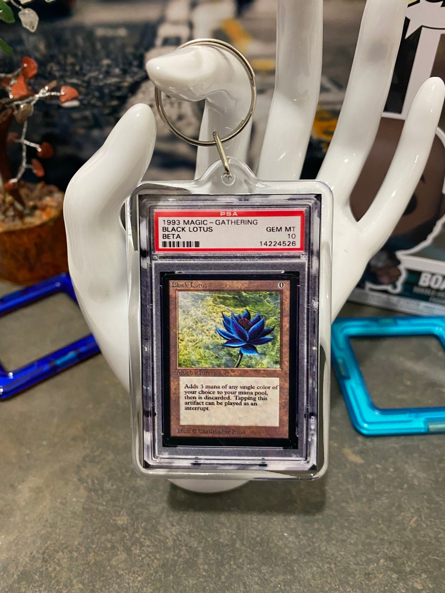 1993 Magic The Gathering Black Lotus (BETA) Mini Replica PSA Slab Keychain