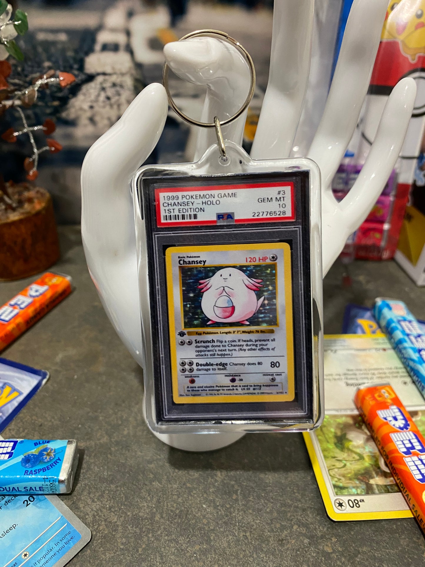 1999 Pokémon Chansey Holo PSA Slab Keychain