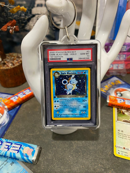 2000 Pokémon Dark Blastoise Holo PSA Slab Keychain