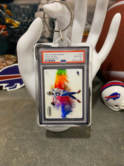 2020 Panini Prizm Josh Allen Colorblast PSA Slab Keychain