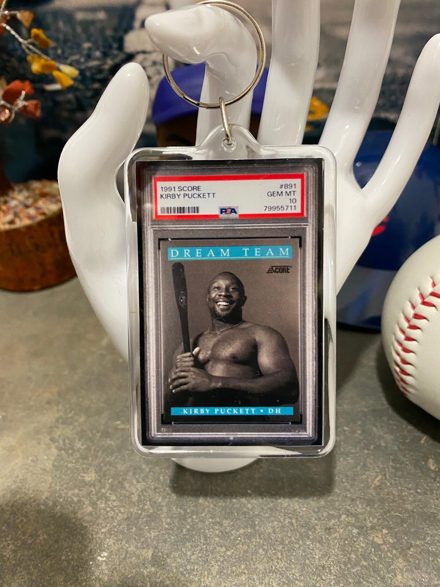 1991 Score Kirby Puckett PSA Slab Keychain