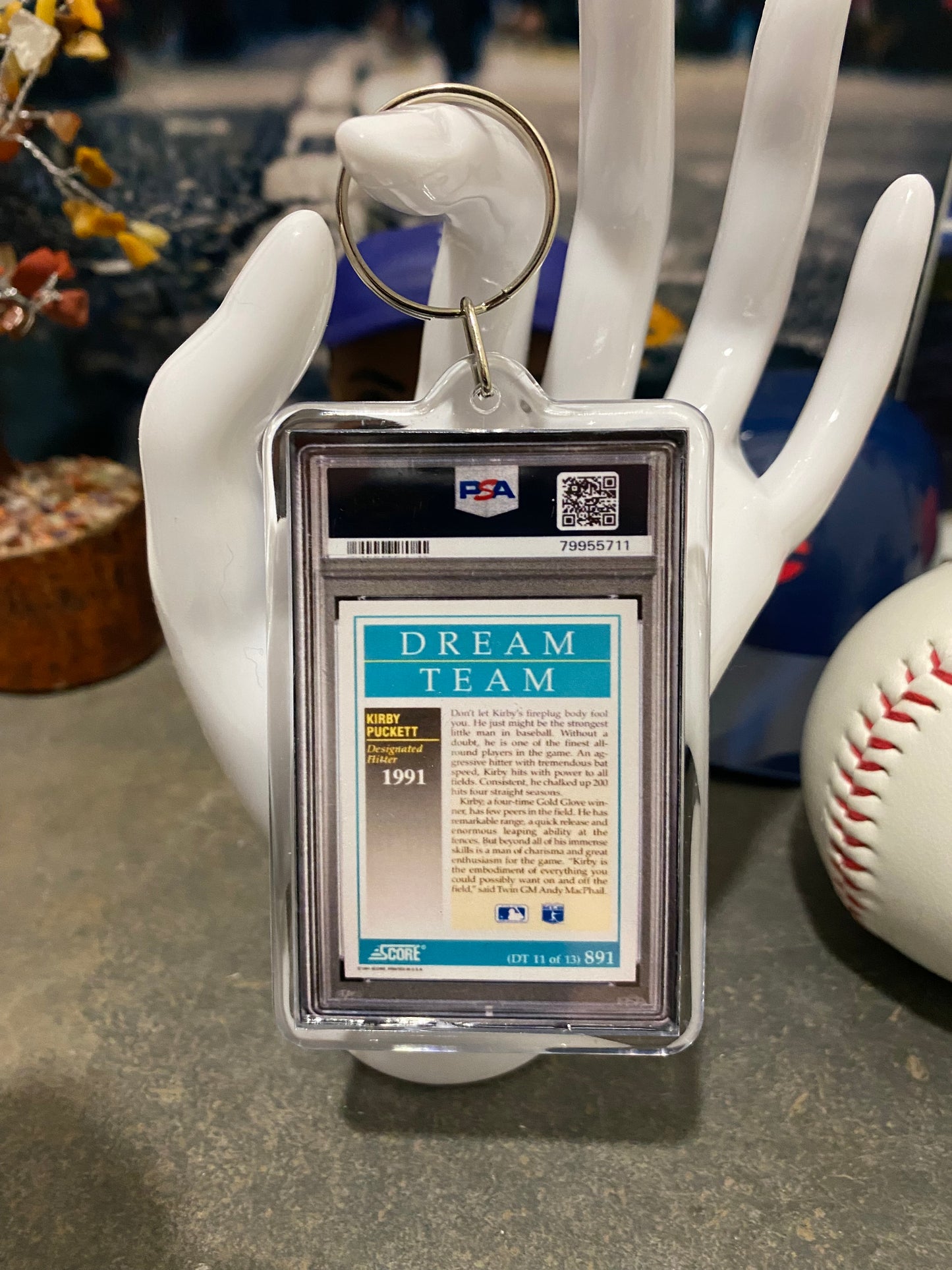 1991 Score Kirby Puckett PSA Slab Keychain